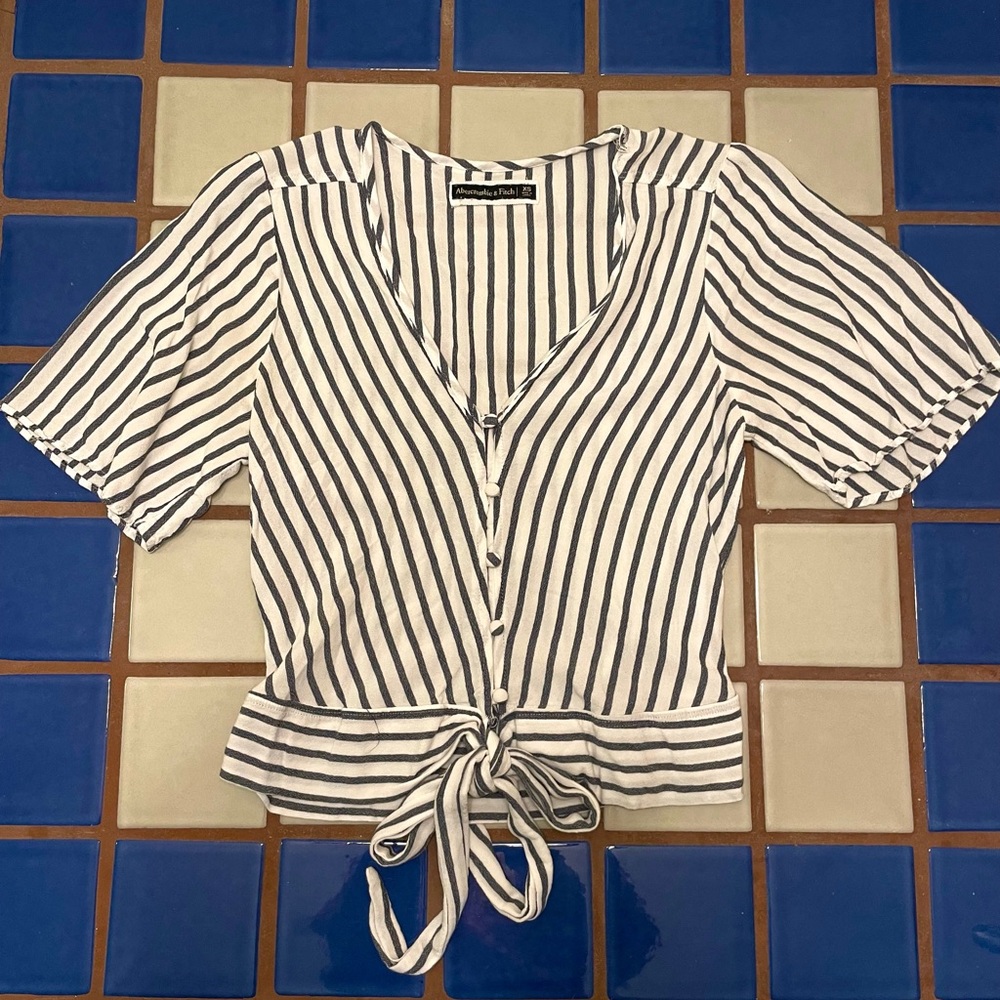 A&F Striped Tie Shirt
